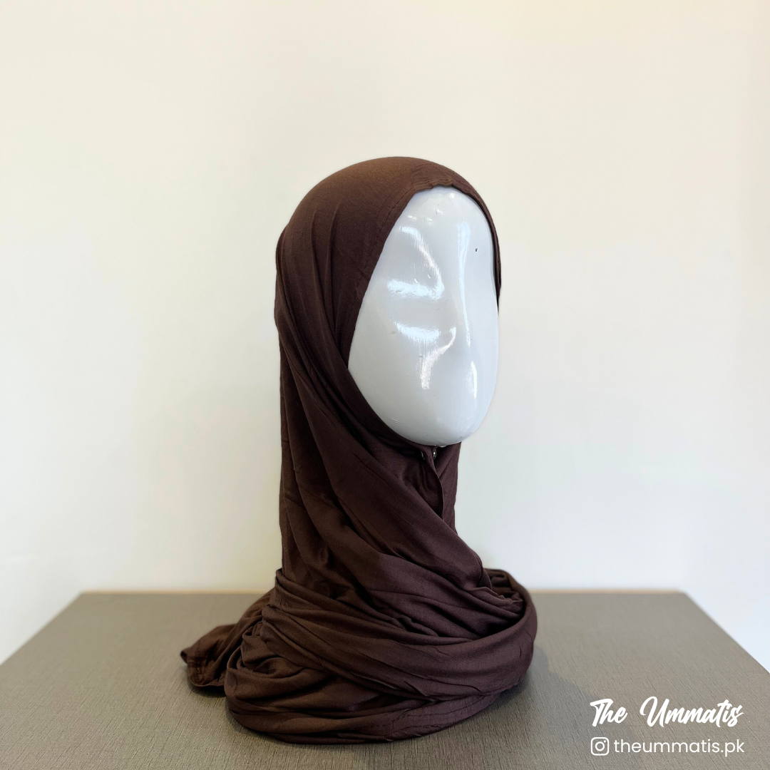 Bamboo Jersey Hijab - Dark Brown