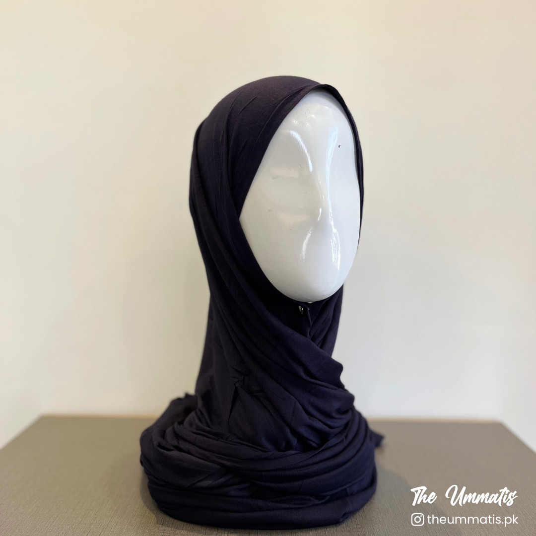 Bamboo Jersey Hijab - Navy