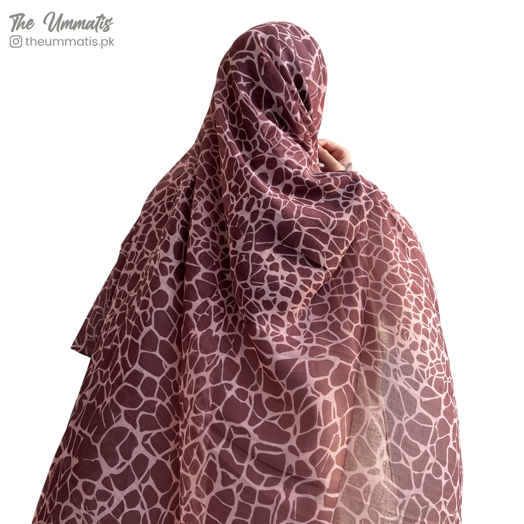 Printed Hijabs - Pink Crocodile Print