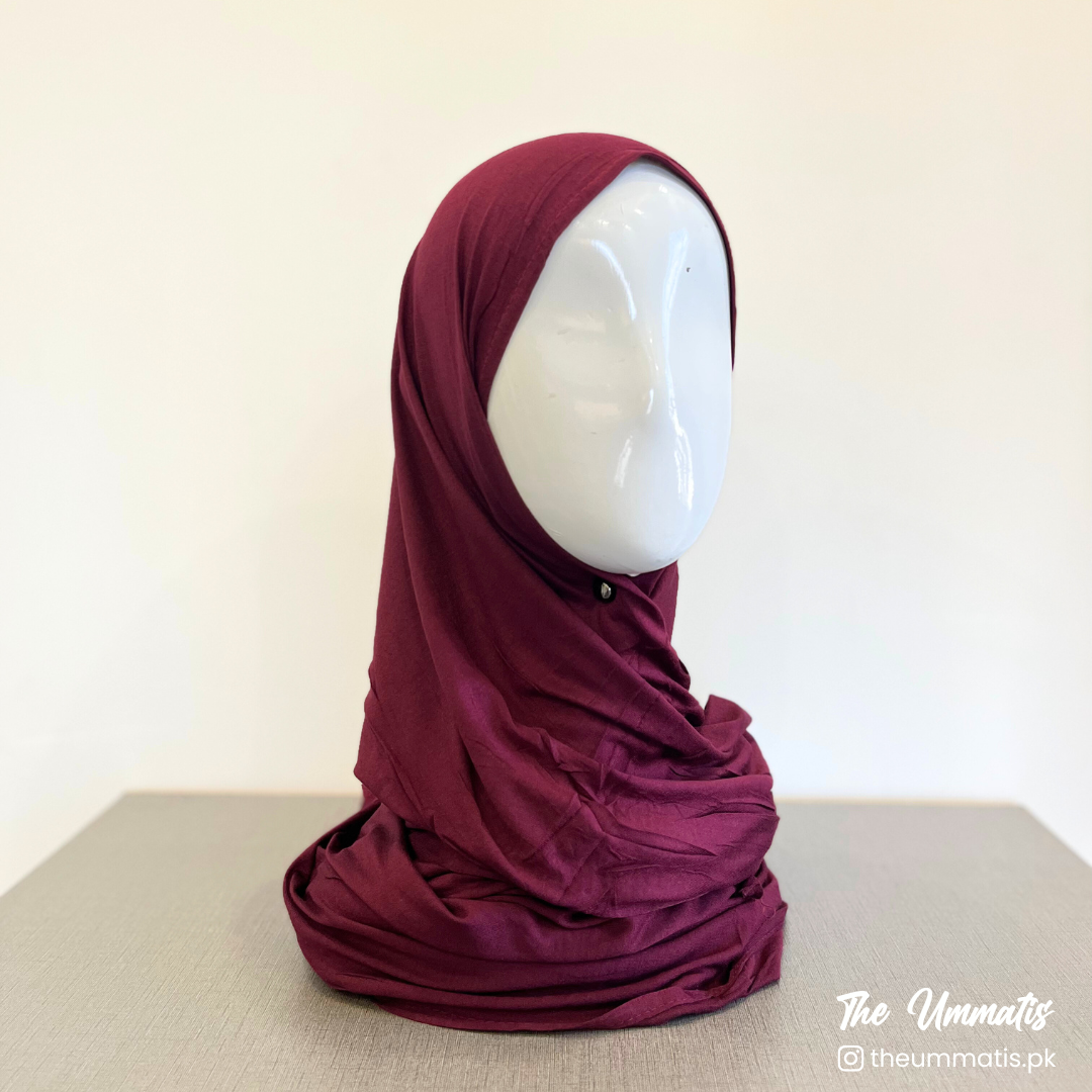 Bamboo Jersey Hijab - Red Plum