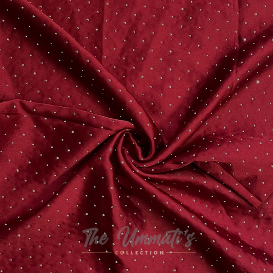 Bejewelled Satin Silk - Red