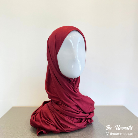 Bamboo Jersey Hijab - Scarlet Red