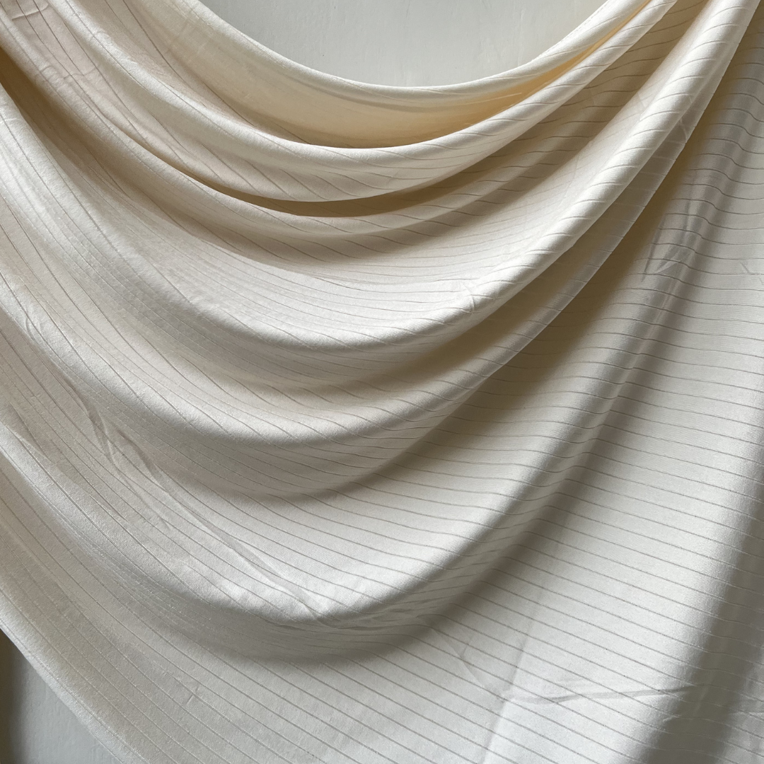 Linear Rib Jersey - Milky White