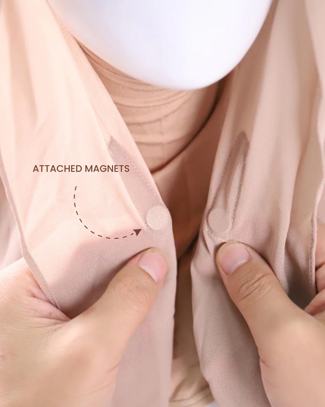 Instant Magnet Hijab - White