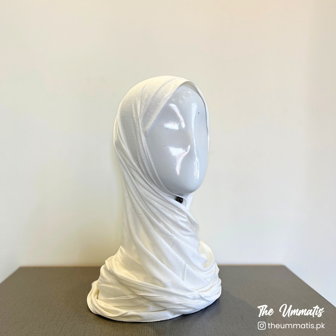 Bamboo Jersey Hijab - Milky White