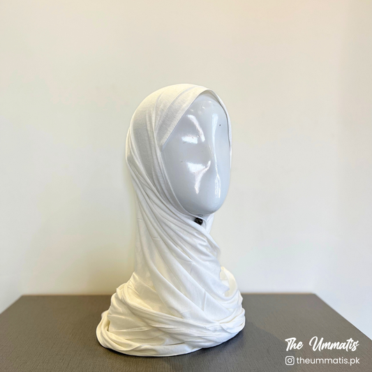 Bamboo Jersey Hijab - Milky White