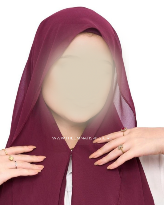 Instant Magnet Hijab - Cranberry