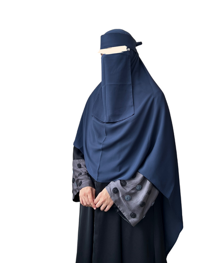 Large Hijab & Saudi Niqab - Navy