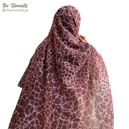 Printed Hijabs - Pink Crocodile Print