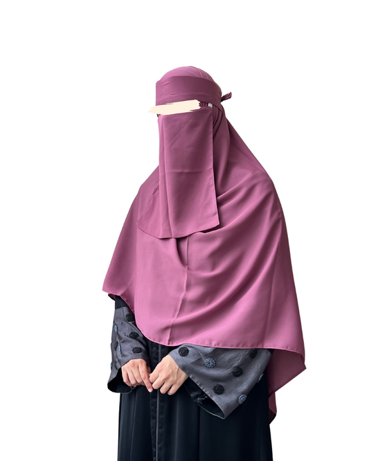 Large Hijab & Saudi Niqab - Coral