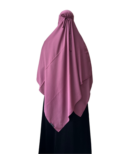 Large Hijab & Saudi Niqab - Coral