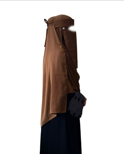 Large Hijab & Saudi Niqab - Mocha