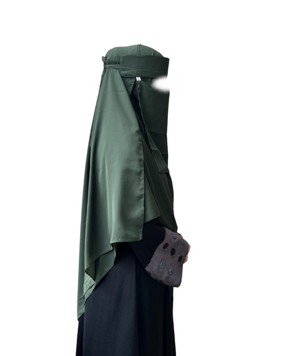 Large Hijab & Saudi Niqab - Olive