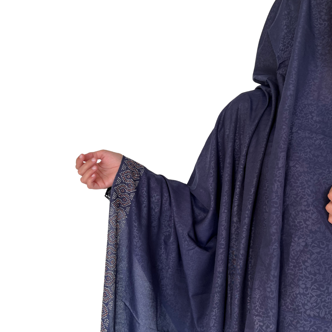 Stone Border Chadar - Navy