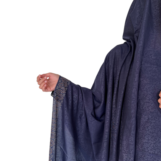 Stone Border Chadar - Navy