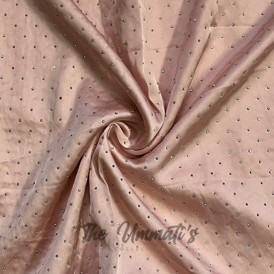 Bejewelled Satin Silk - Powder Pink