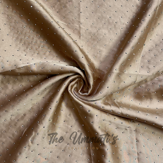 Bejewelled Satin Silk - Taupe