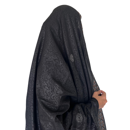 Stone Border Chadar - Black