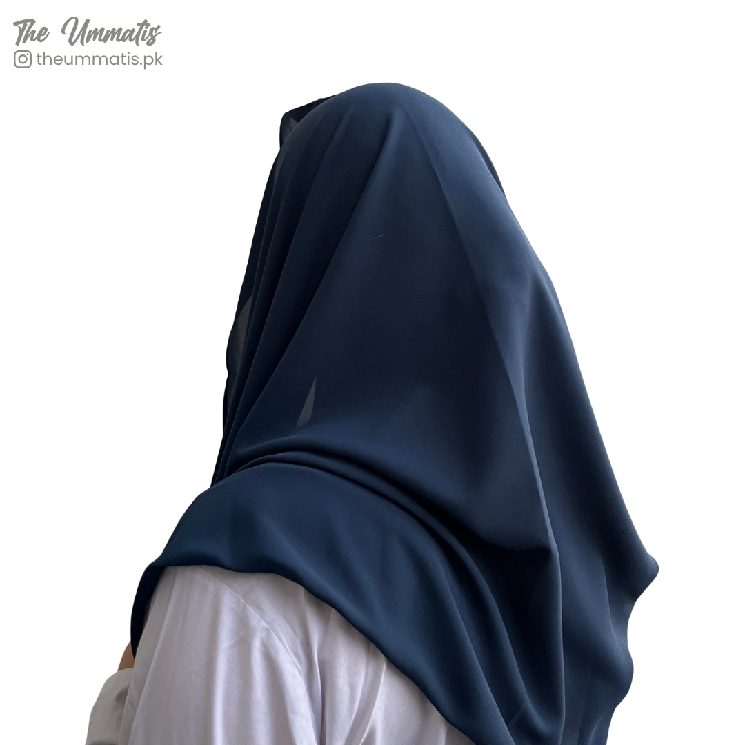 Heavy Georgette Hijab (Non-See Through) - Navy