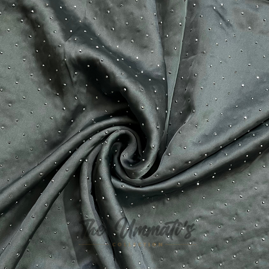 Bejewelled Satin Silk - Grey