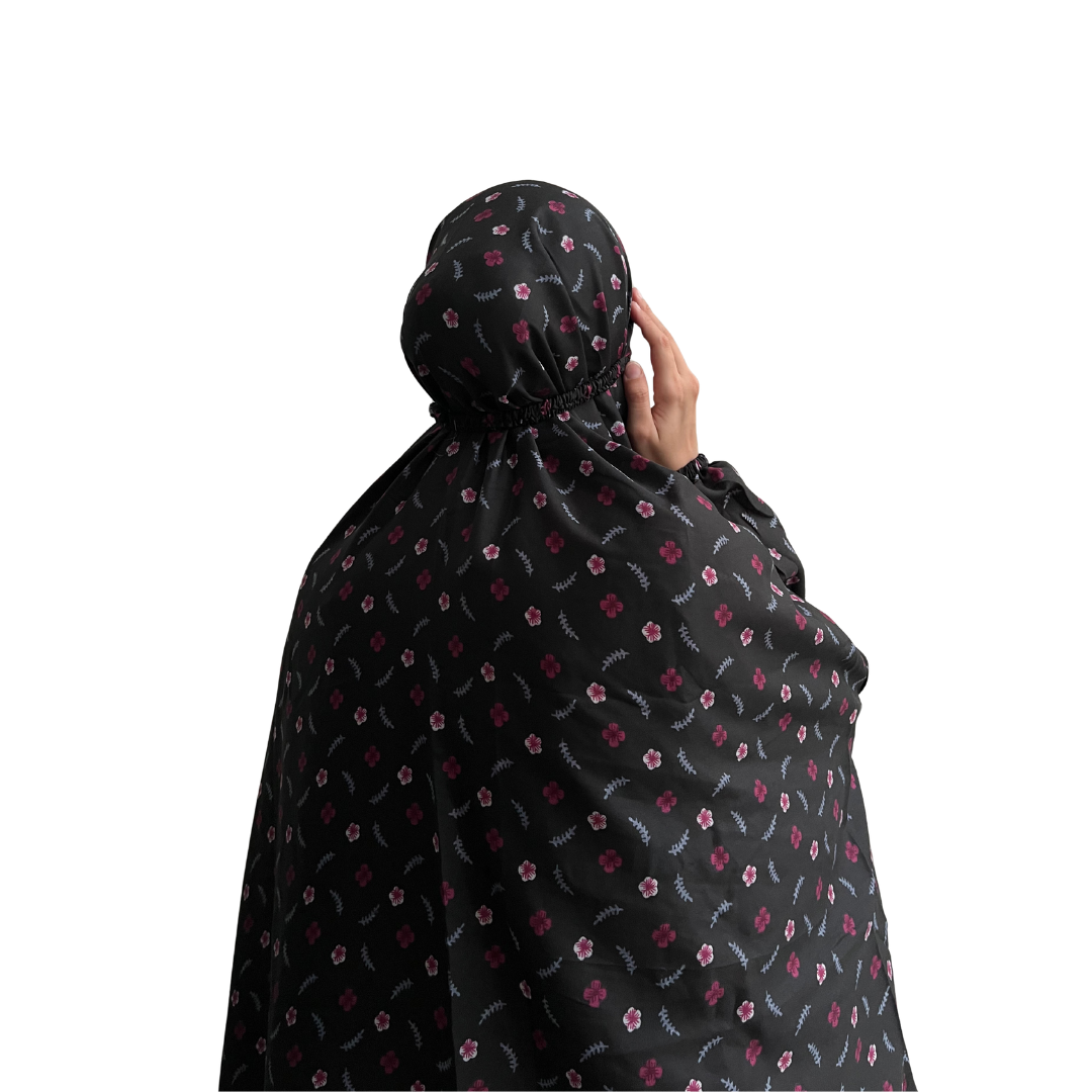 Namaz Chadar - Black Florals