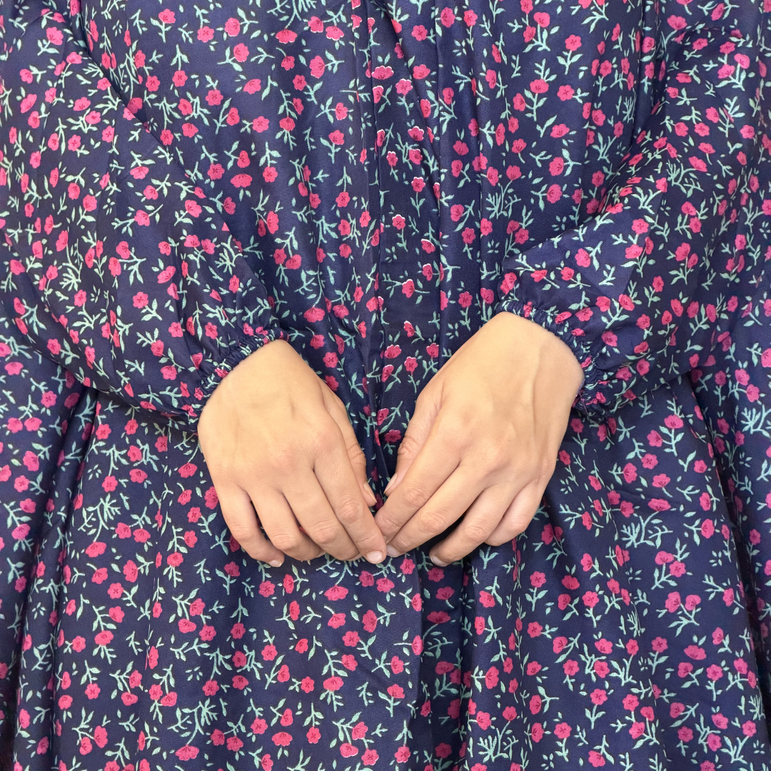 Namaz Chadar - Navy Pink Florals