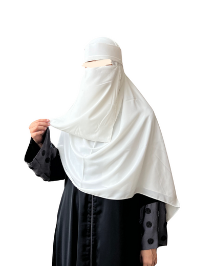 Large Hijab & Saudi Niqab - White