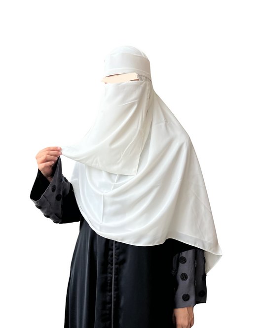 Large Hijab & Saudi Niqab - White