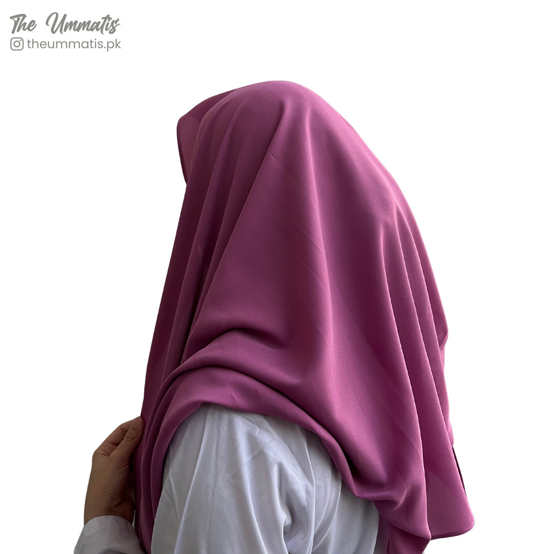 Heavy Georgette Hijab (Non-See Through) - Coral Pink