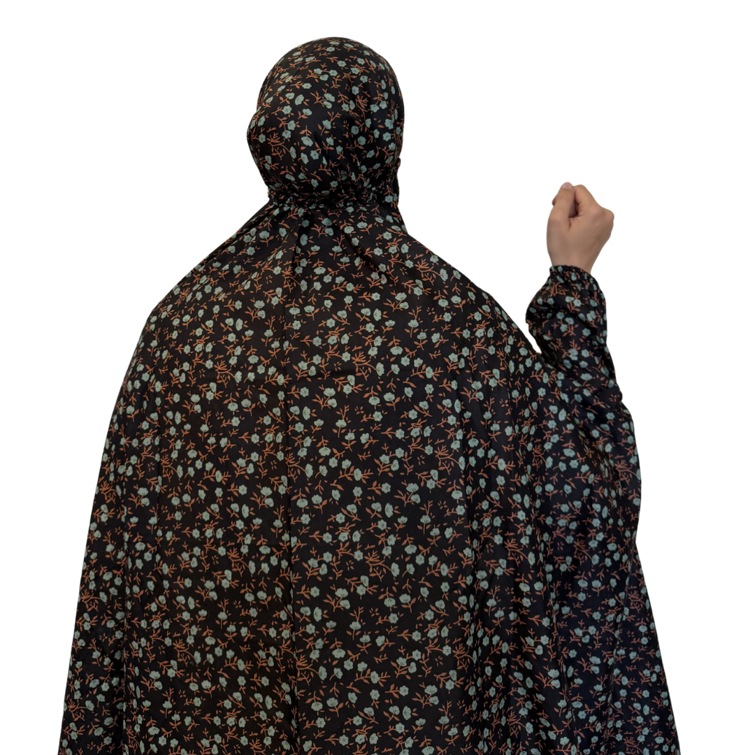 Namaz Chadar - Black Florals