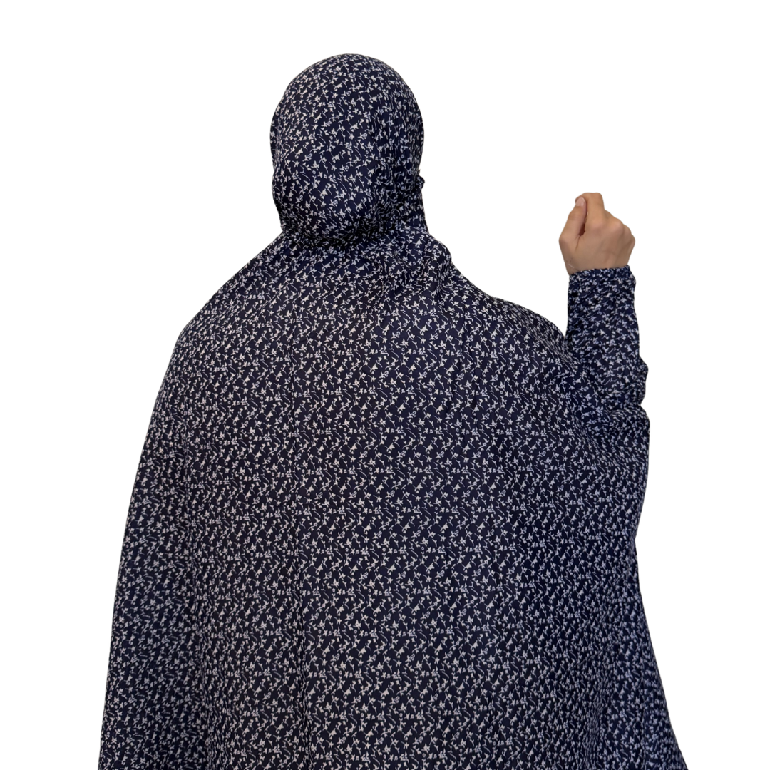 Namaz Chadar - Navy Petals