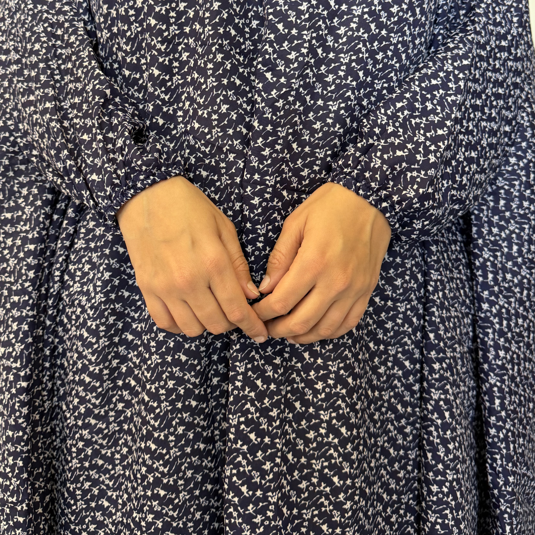 Namaz Chadar - Navy Petals