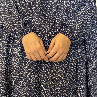 Namaz Chadar - Navy Petals