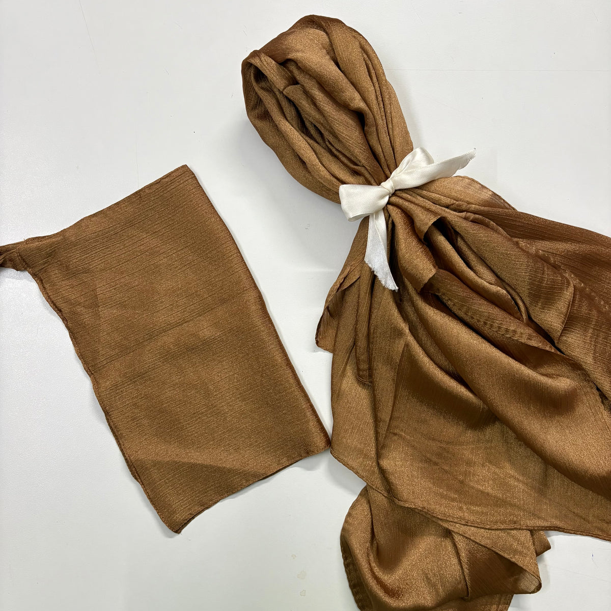 Crinkle Silk Niqab Set - Topaz Gold