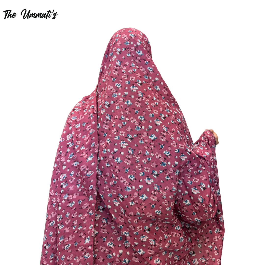 Namaz Chadar Dupatta - Coral Florals