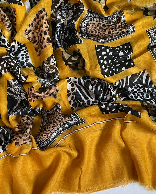 Printed Hijab - Yellow
