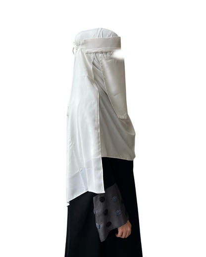 Large Hijab & Saudi Niqab - White