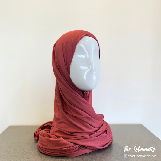 Bamboo Jersey Hijab - Rosewood