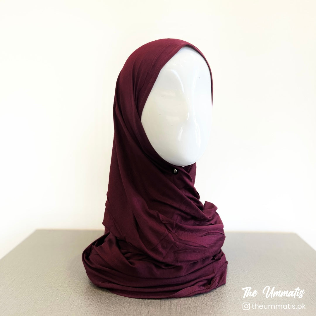 Bamboo Jersey Hijab - Dark Plum
