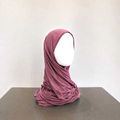 Bamboo Jersey Hijab - Dusty Mauve