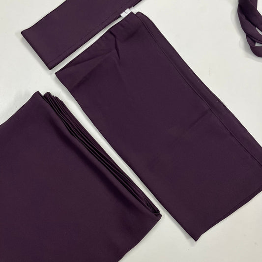 Large Hijab & Saudi Niqab - Dark Mauve