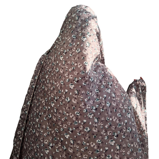 Namaz Chadar Dupatta - Grey Florals