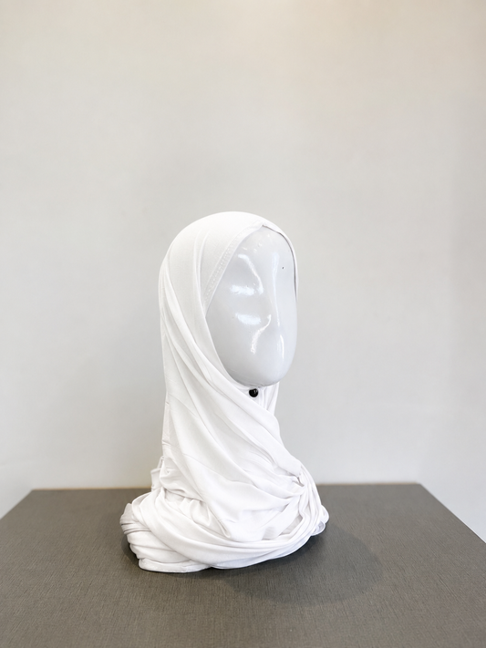 Bamboo Jersey Hijab - White
