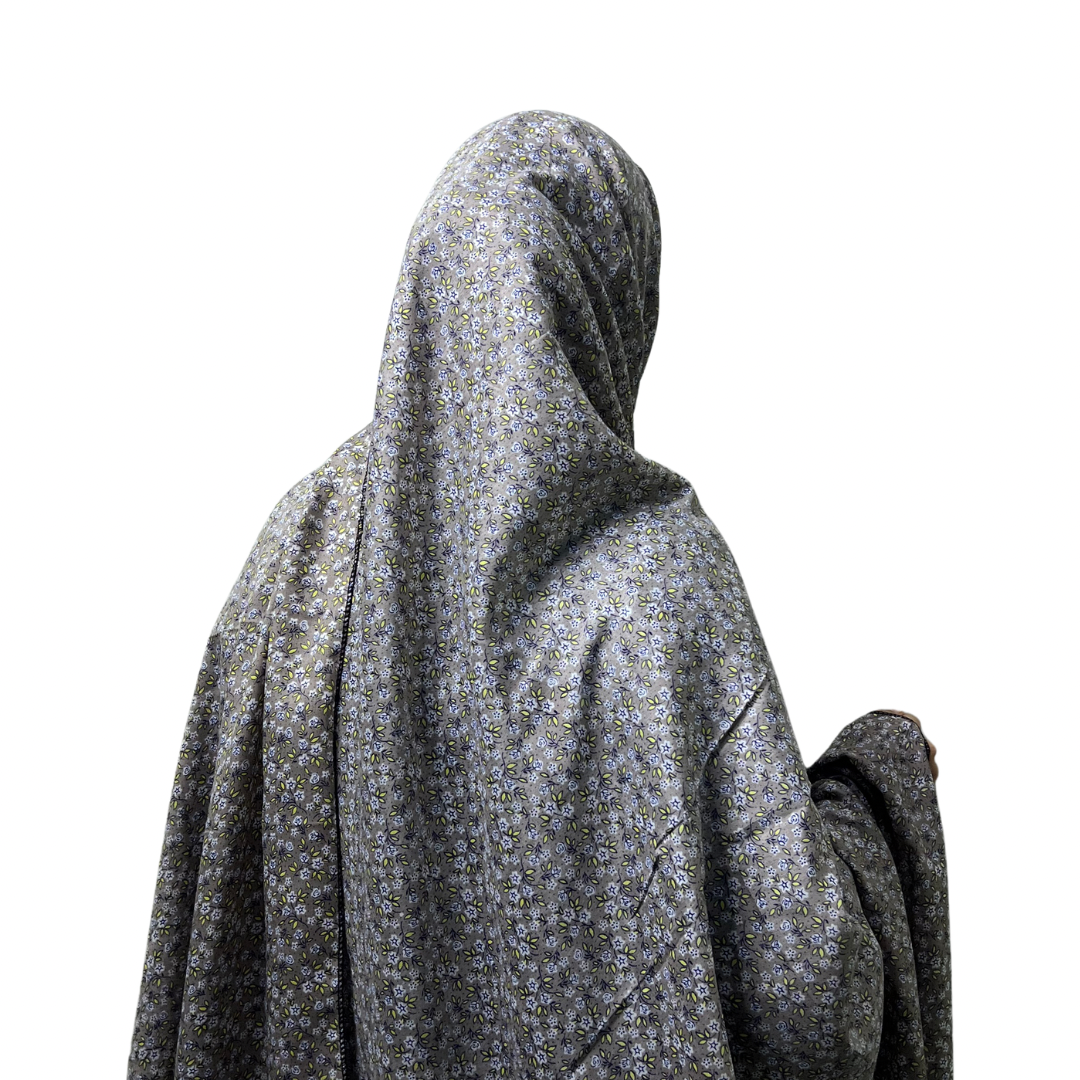 Namaz Chadar Dupatta - Grey Petals