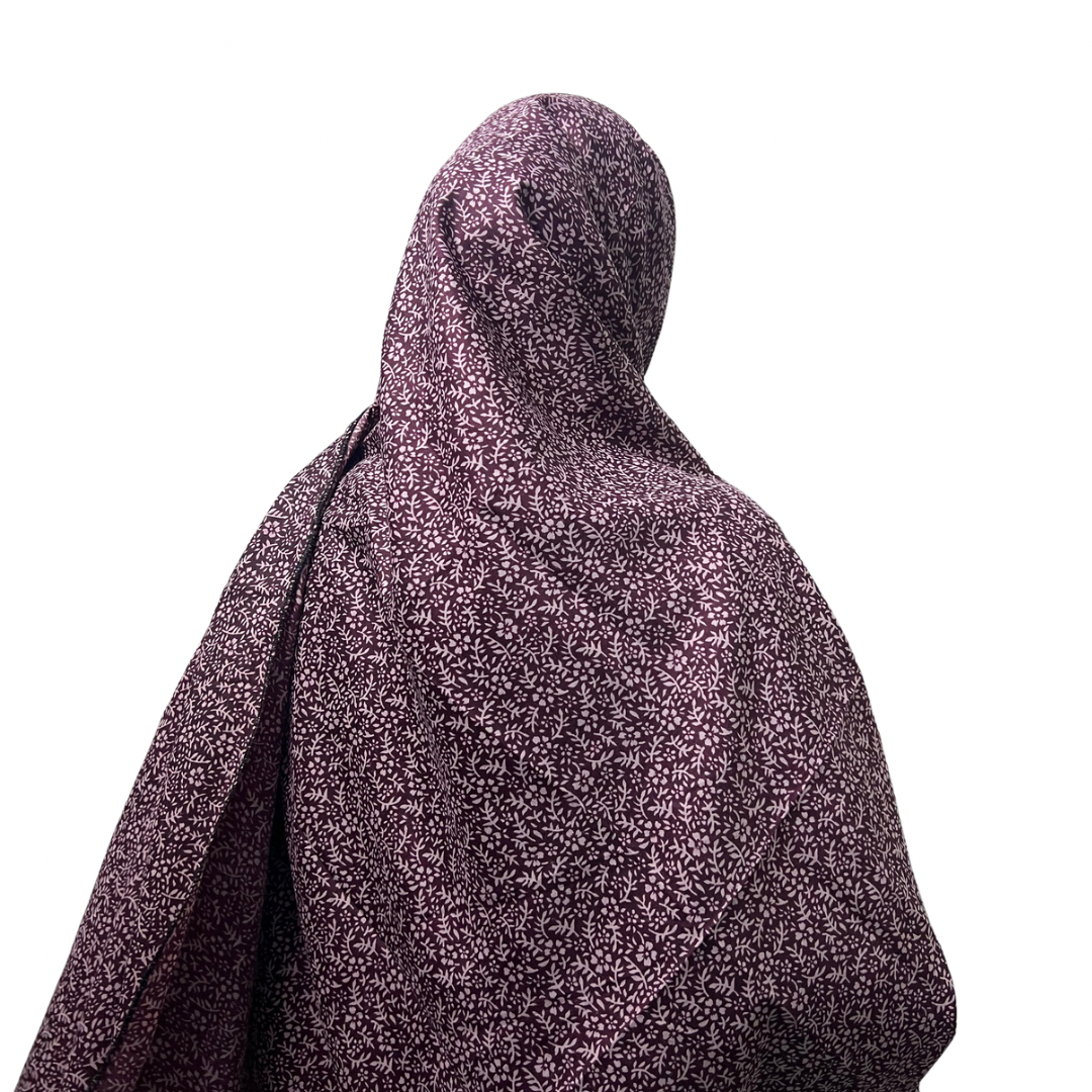 Namaz Chadar Dupatta - Leafy Plum