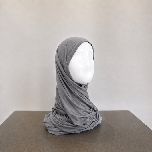 Bamboo Jersey Hijab - Graphite