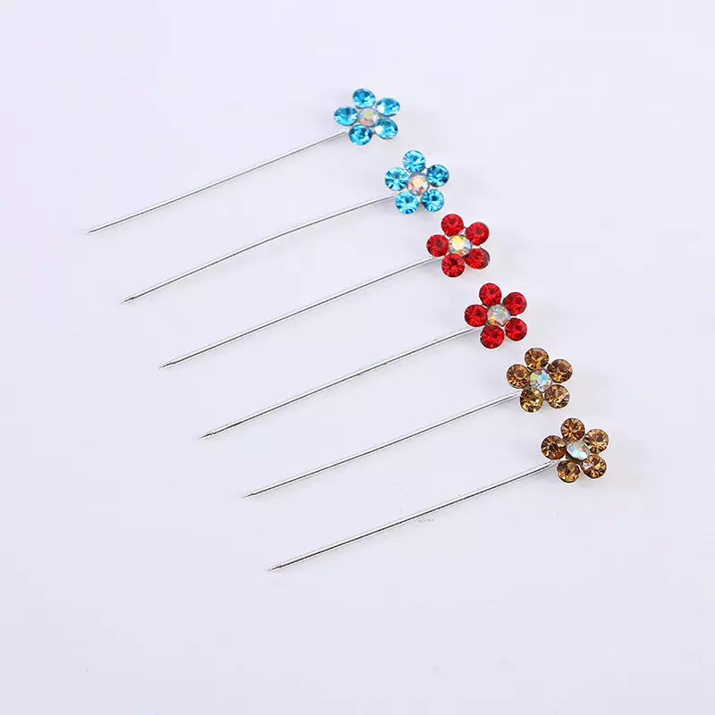 Pearl flower pins (pack of 10 pins)