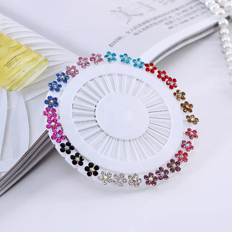 Pearl flower pins (pack of 10 pins)